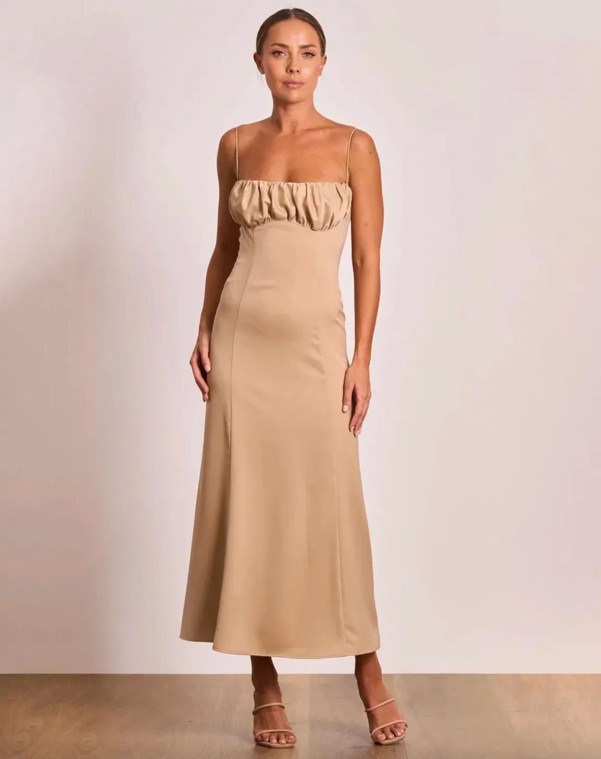 Pasduchas Lucia Slip Midi Dress Sand Size 8 - Image 1