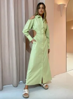 Sir the Label Mason Cut Out Shirt Dress in Pistachio Size 8 for rent on The Volte - image 1
