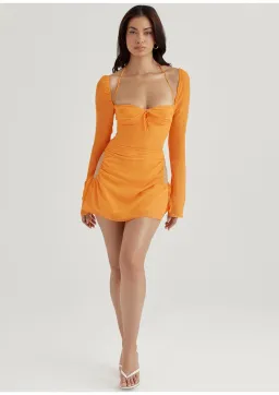 House Of CB Baby Cutout Halter Mini Dress Tangerine Size S / AU 8 for rent on The Volte - image 1