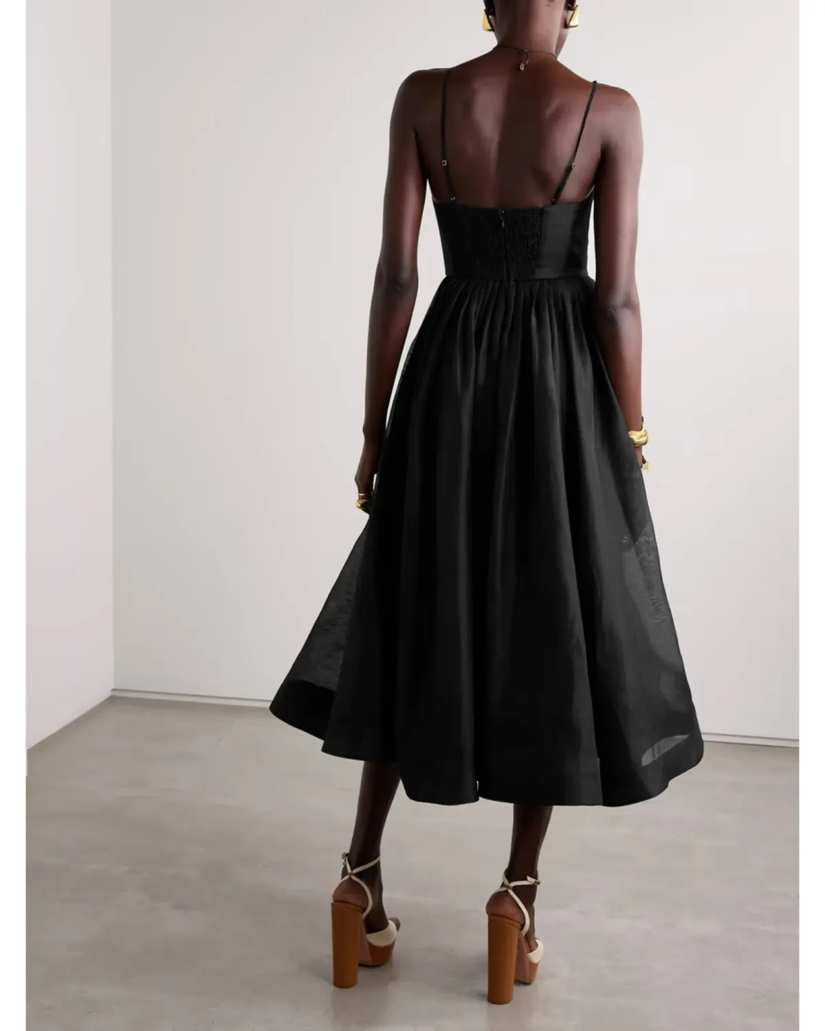 Zimmermann Illustration V Neck Midi Dress in Black Size 1 / AU 10 - Image 2