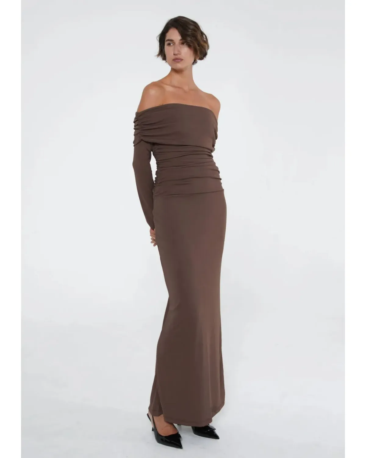 Benni Lorena Maxi Dress Ash Brown Size AU 12 - Image 2