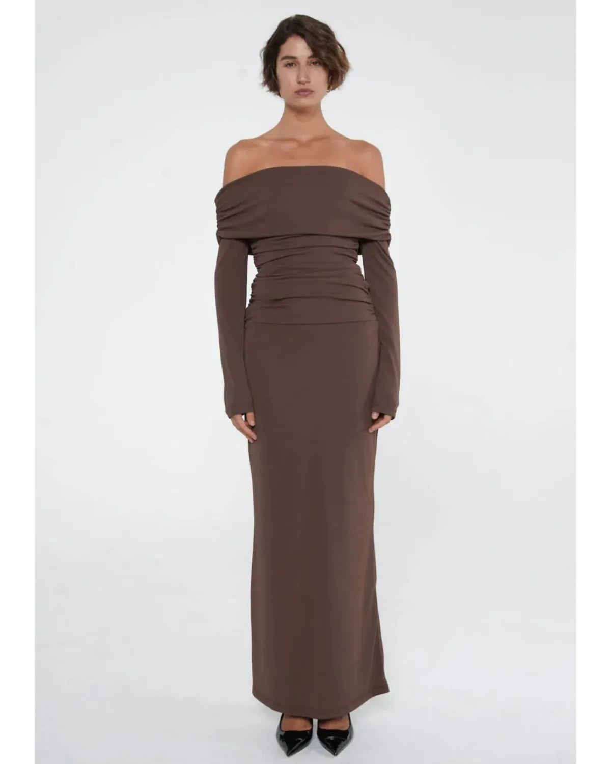 Benni Lorena Maxi Dress Ash Brown Size AU 12 - Image 1