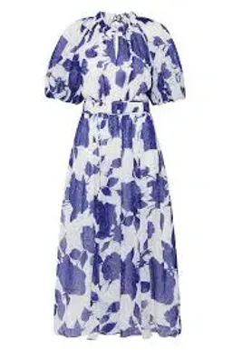 Aje Elysium Blouson Midi Dress Neo Rose Size 14 for rent on The Volte - image 3