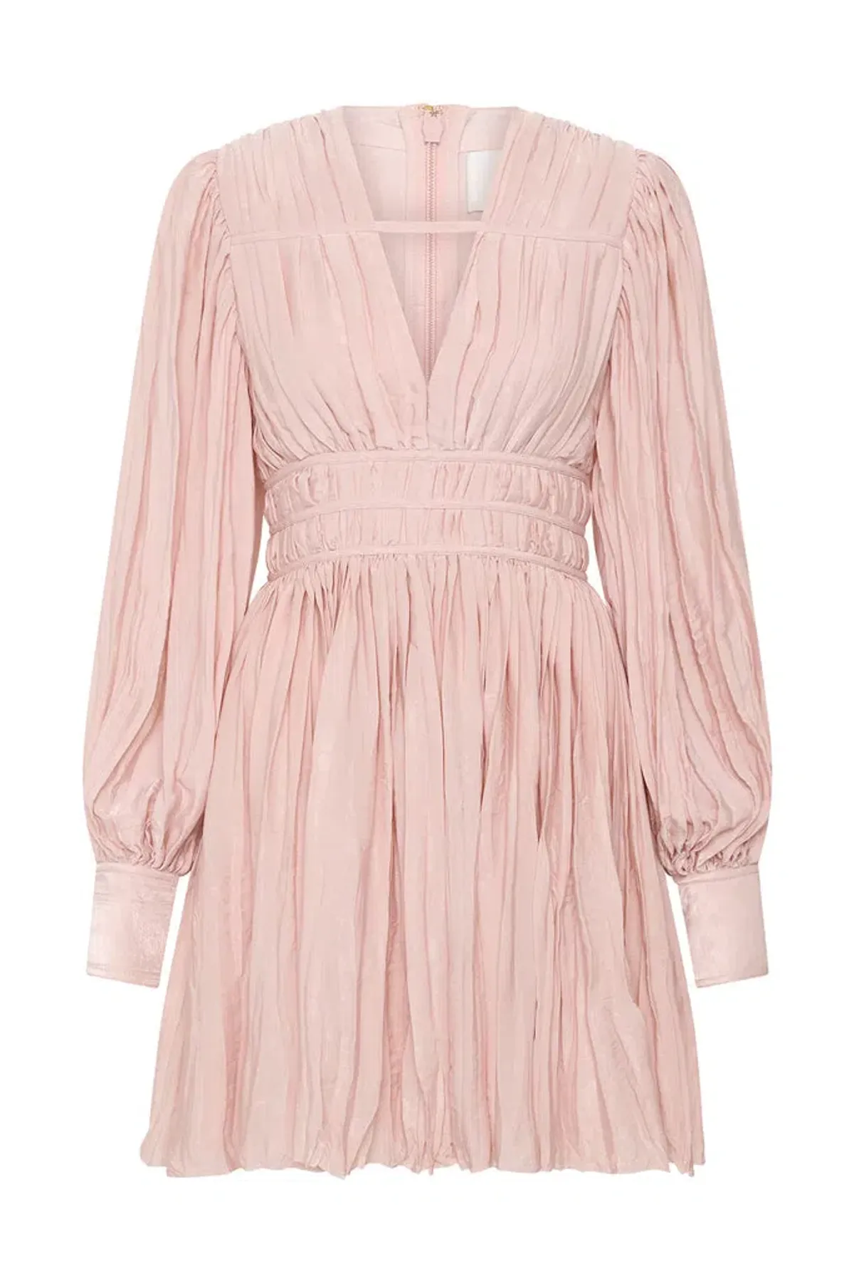 Aje Catalyst Pleated Mini Dress Blush Pink Size 8 - Image 4