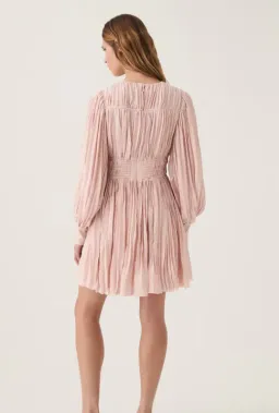 Aje Catalyst Pleated Mini Dress - Blush Pink Size 10 for rent on The Volte - image 2