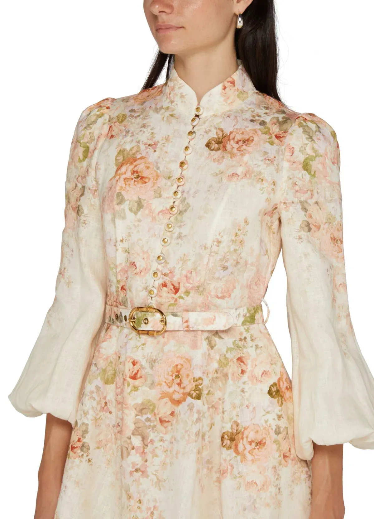 Zimmermann The Illustration Buttoned Mini in Cream Rococo Floral Size 3 / AU 14 - Image 2