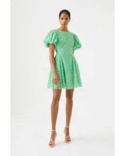 Aje Context Embellished Mini Dress Marine Green Size AU 10 for rent on The Volte - image 2