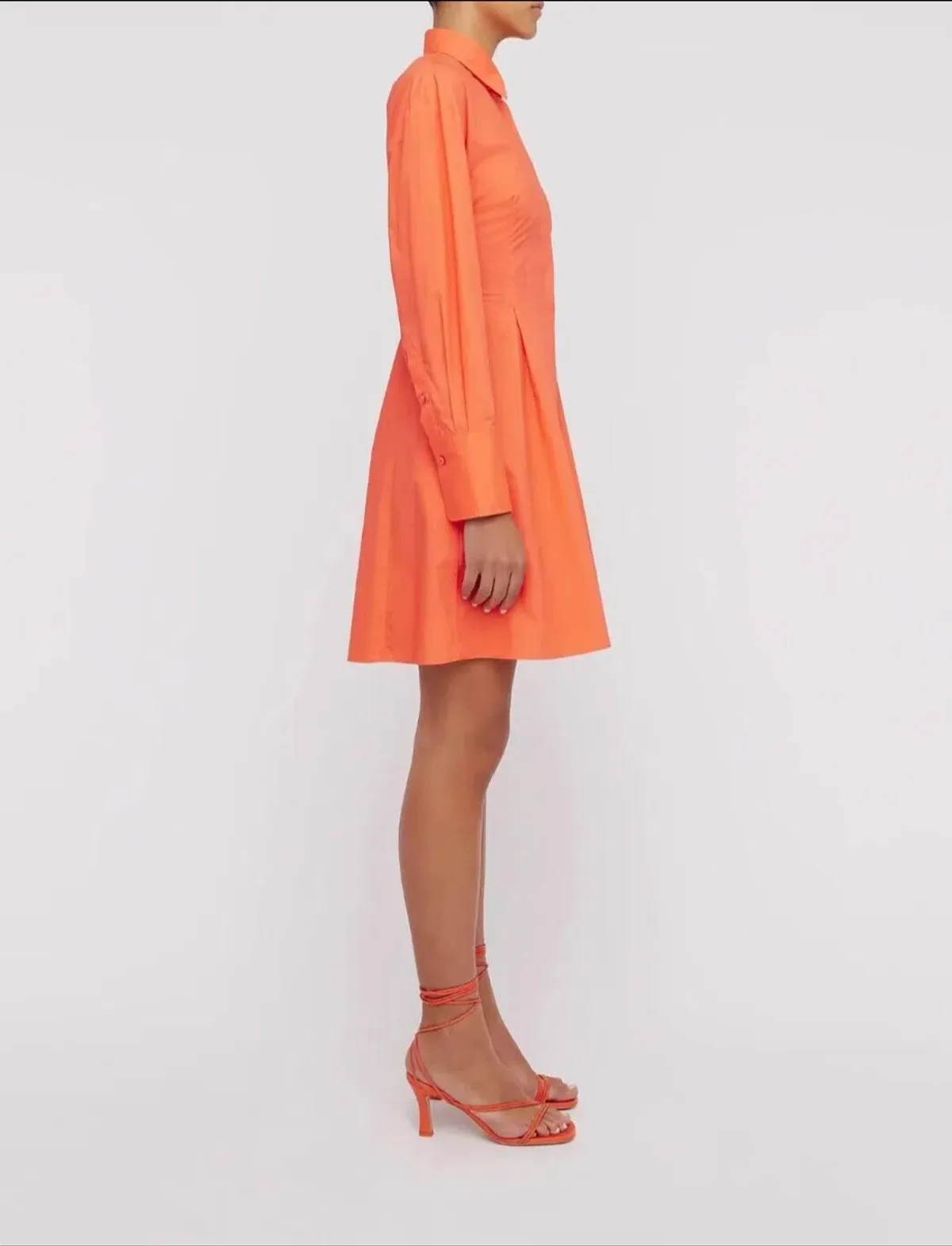 Scanlan Theodore Parachute Cut Out Mini Shirtdress Orange Size AU 6 - Image 2