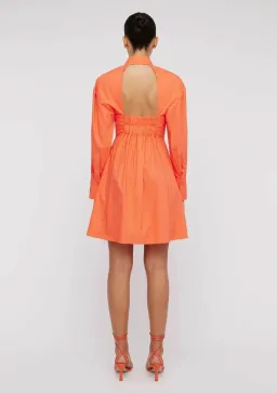 Scanlan Theodore Parachute Cut Out Mini Shirtdress Orange Size AU 6 for rent on The Volte - image 3