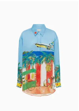 Alemais All Aboard Silk Shirt and Pant Set Print Size AU 16 for rent on The Volte - image 3