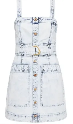 Aje Crafted Sleeveless Denim Mini Dress Acid Wash Size 10 for rent on The Volte - image 4