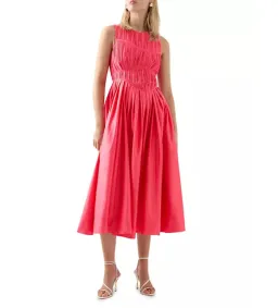 AJE Nya Gathered Midi Dress Hot Pink Size 10  for rent on The Volte - image 1