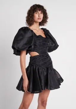 AJE Joan Puff Sleeve Mini Dress Black Size 10  for rent on The Volte - image 3