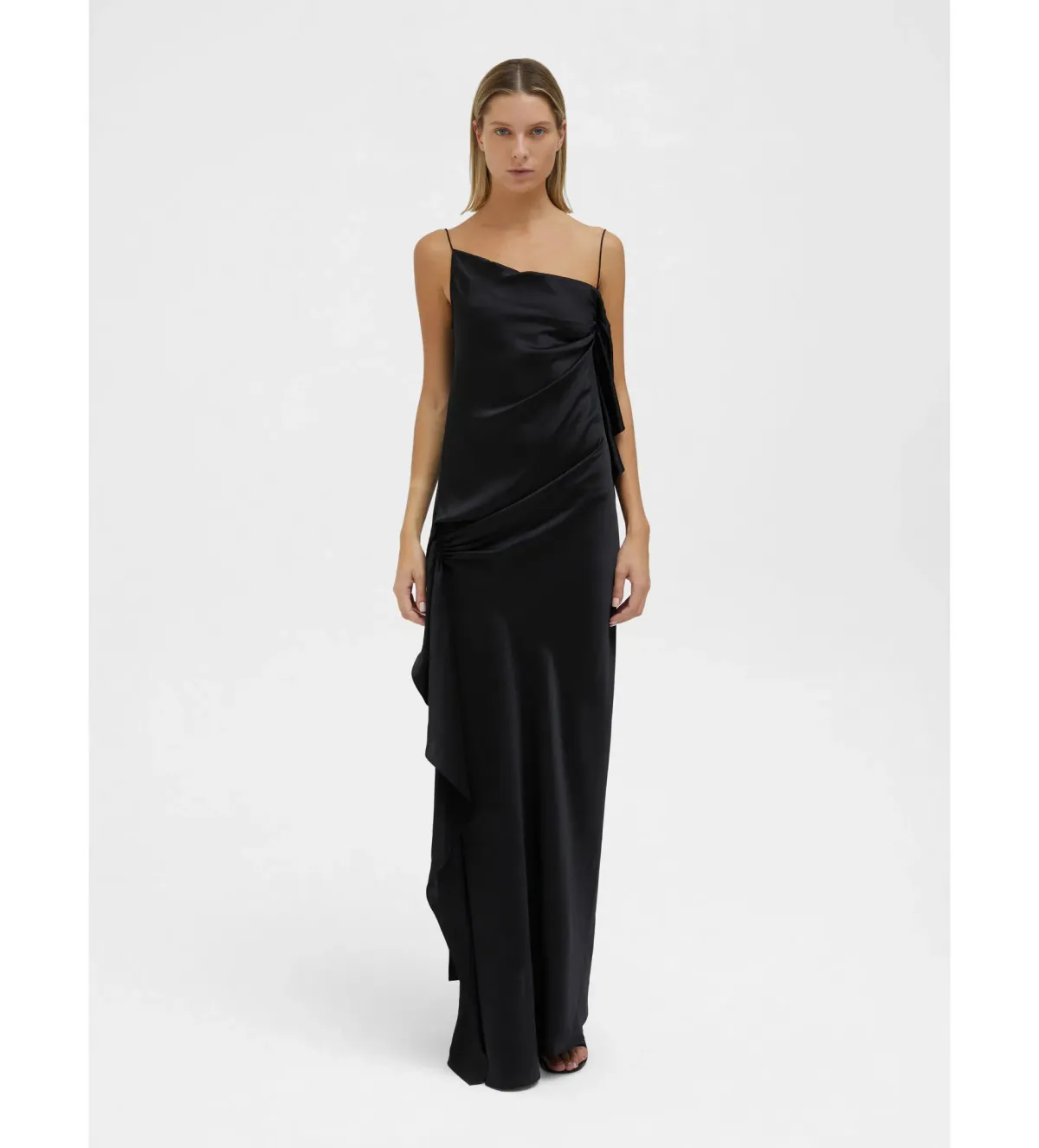 Christopher Esber Cusco Silk Drape Cami Maxi Dress in Black Size 8 - Image 1