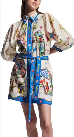 Alémais  Players Mini Dress Print Size 10 for rent on The Volte - image 3