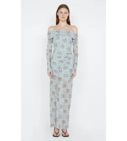  Bec & Bridge Twiggy Long Sleeve Gathered Dress Juniper Floral Size 8  for rent on The Volte - image 1