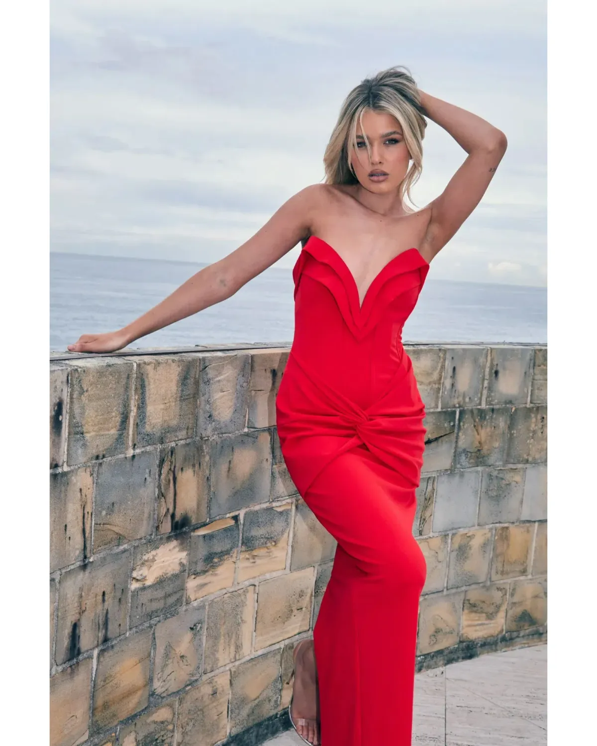 Bianca & Bridgett Adriana Dress Red Size AU 6 - Image 3