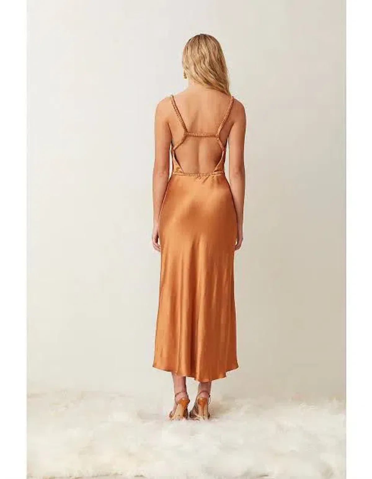 Bec & Bridge Lani Midi Dress Caramel Size 6 - Image 2