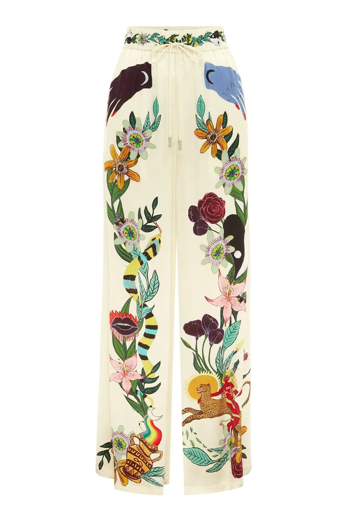 Alemais Meagan Oversized Silk Shirt & Pants Set Print Size 8  - Image 4