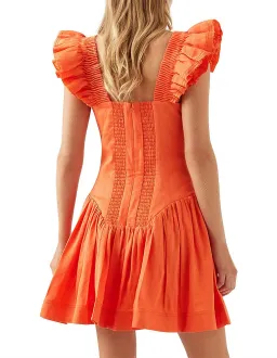 Aje Simone Frill Sleeve Mini Dress Orange Size 8 for rent on The Volte - image 7