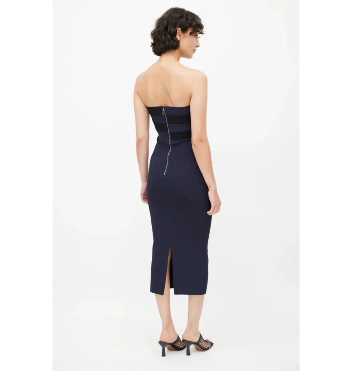 Dion Lee Interlock Bustier Strapless Midi Dress In Navy/Midnight Size XS / AU 6 - Image 4