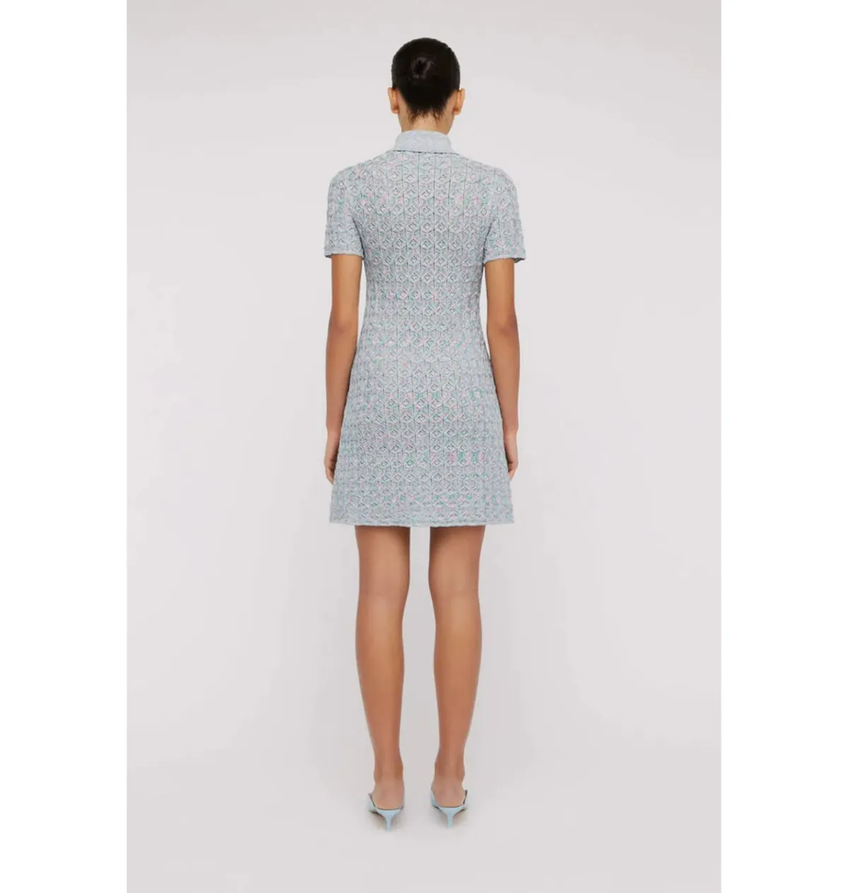 Scanlan Theodore Sparkle Knit Shirt Dress Grey Size AU 8 - Image 3