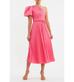 Rebecca Vallance Rosa One Shoulder Midi Dress Pink Size 8 for rent on The Volte - image 1