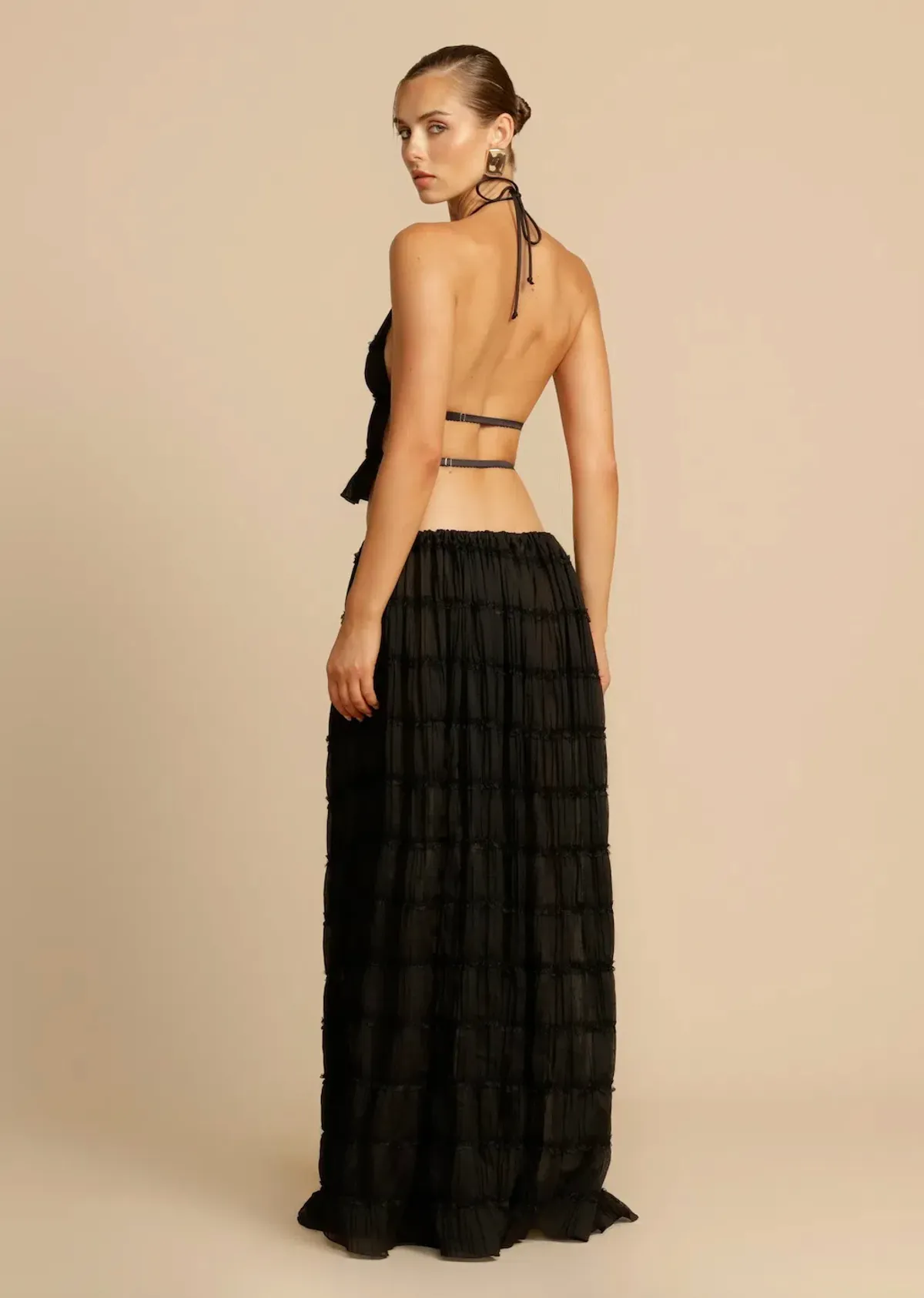 Arcina Ori Juliette Halter Top & Maxi Skirt Set Black Size S / AU 6-8 - Image 9