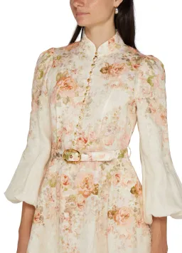 Zimmermann Illustration Buttoned Mini Dress Cream Rococo Floral Size 2 (AU12) for rent on The Volte - image 2
