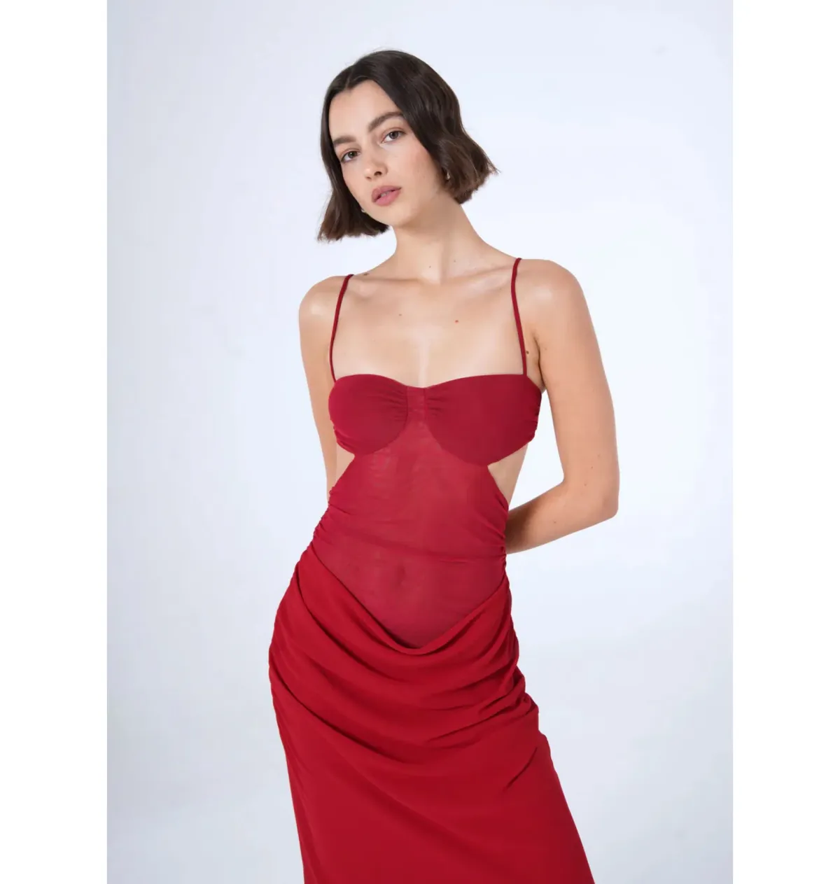 Benni Noah Maxi Dress in Cherry Size AU 14 - Image 3