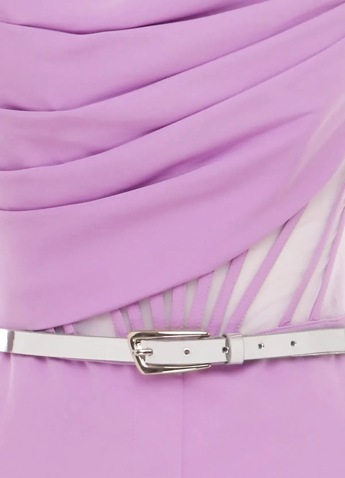 Leo Lin Carmen Draped Jumpsuit Lilac Size AU 10 - Image 2