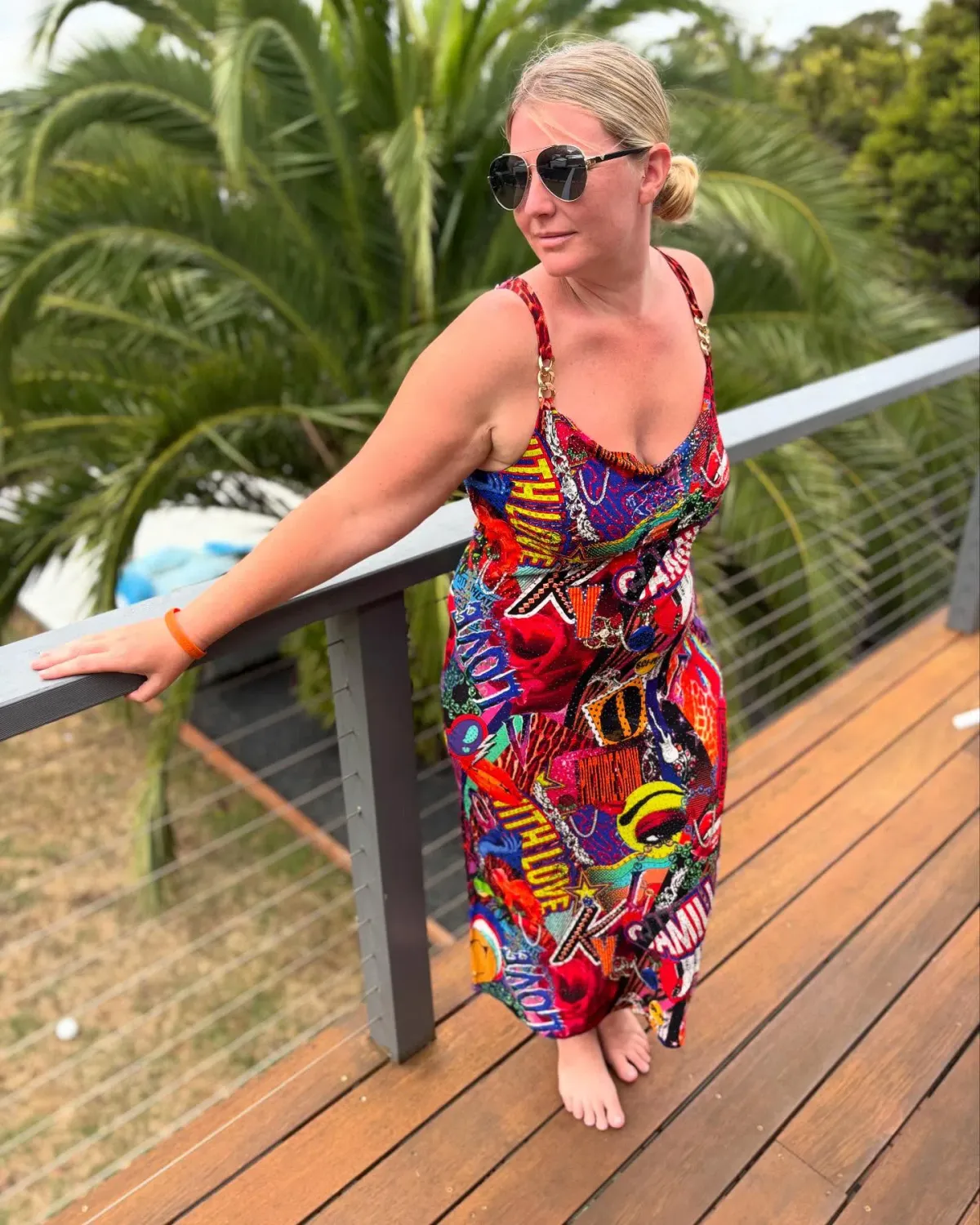 Camilla  Bias Slip With Wide Strap in Radical Birth Print Size L (AU 14) - Image 1