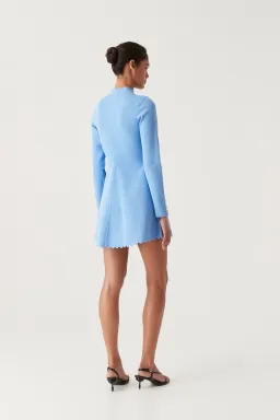 Aje Harmony Knit Mini Dress Mist Blue Size M / AU 10 for rent on The Volte - image 3