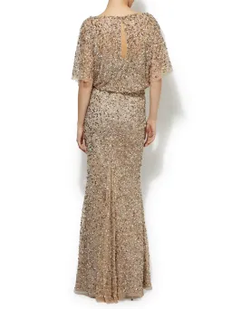 Montique Mimi Hand Beaded Sequin Gown Nude Size 8 for rent on The Volte - image 3