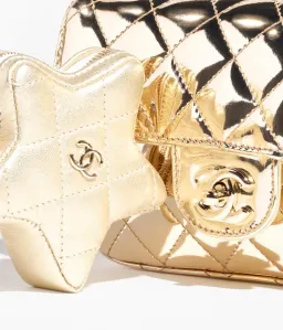 Chanel Gold Metallic Mirror Leather Mini Flap Bag with Star Coin Purse for rent on The Volte - image 3