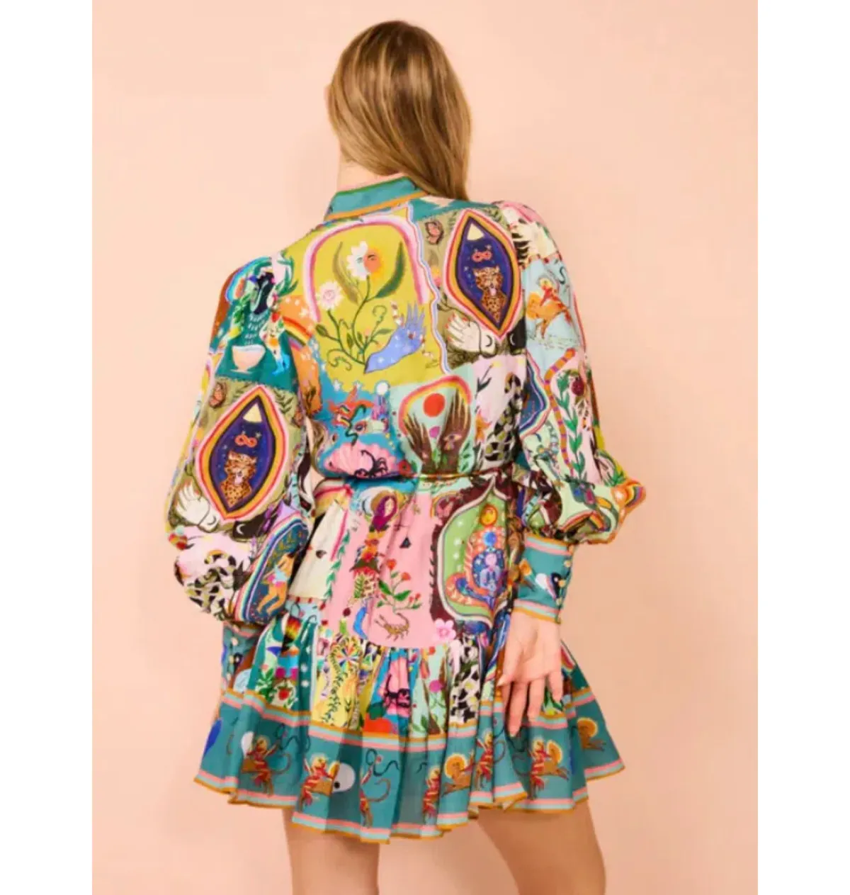 Alemais Evergreen Mini Dress Multi Size AU 8 - Image 3