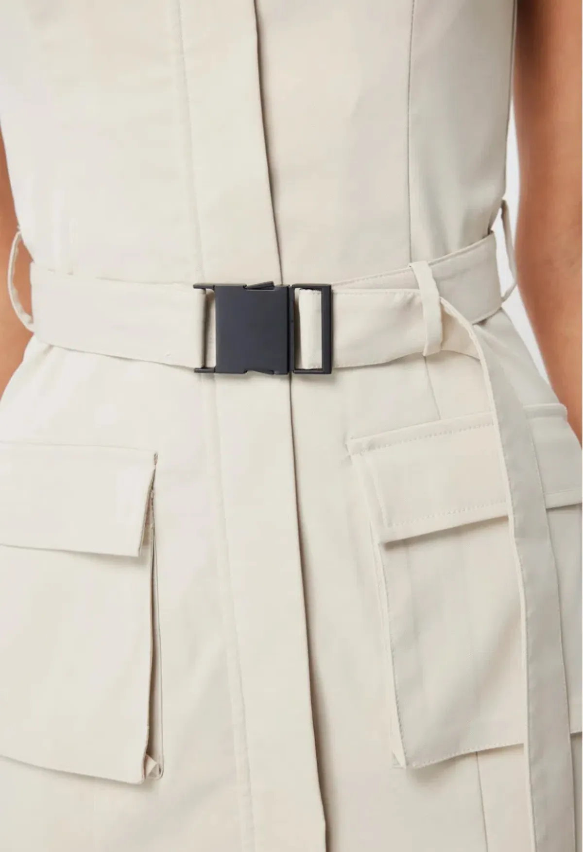 MOSSMAN BEIGE ON HIATUS MIDI SAFARI DRESS - Image 2