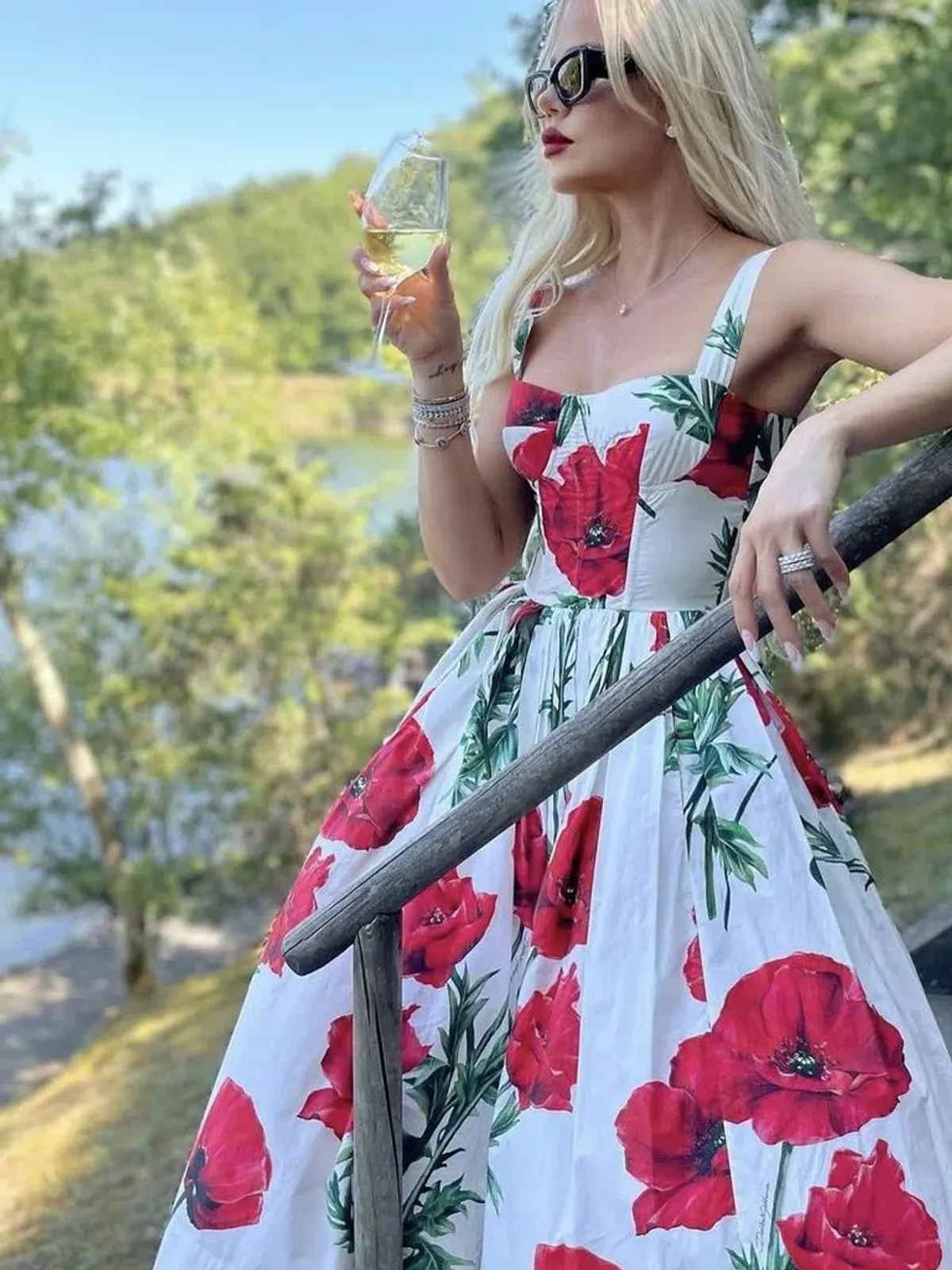 DOLCE & GABBANA Poppy Print Dress - Image 2