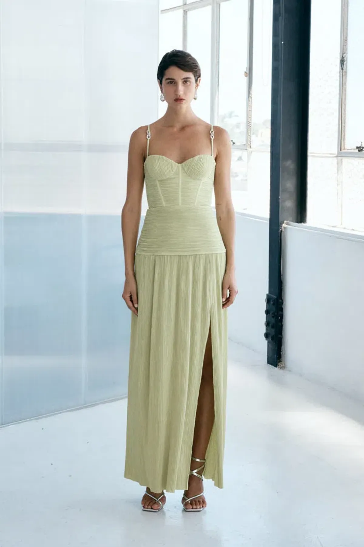 Manning Cartell Double Time Pleat Dress Pistachio Size 10 - Image 1