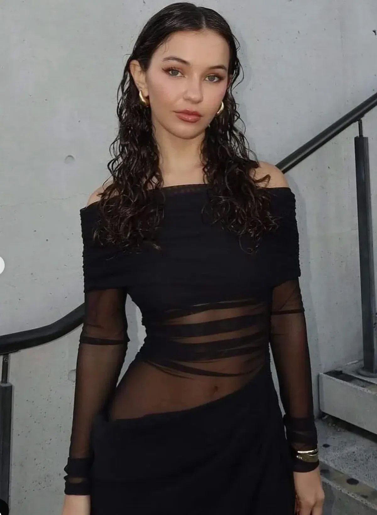 Benni Yasmin Off Shoulder Dress Black Size 12 - Image 4