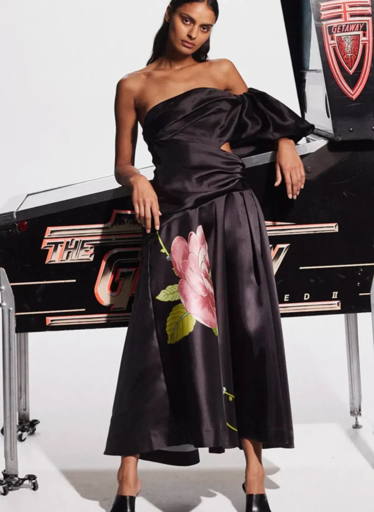 Alemais Regent Noir Maxi Dress Black Floral Size 10 - Image 5