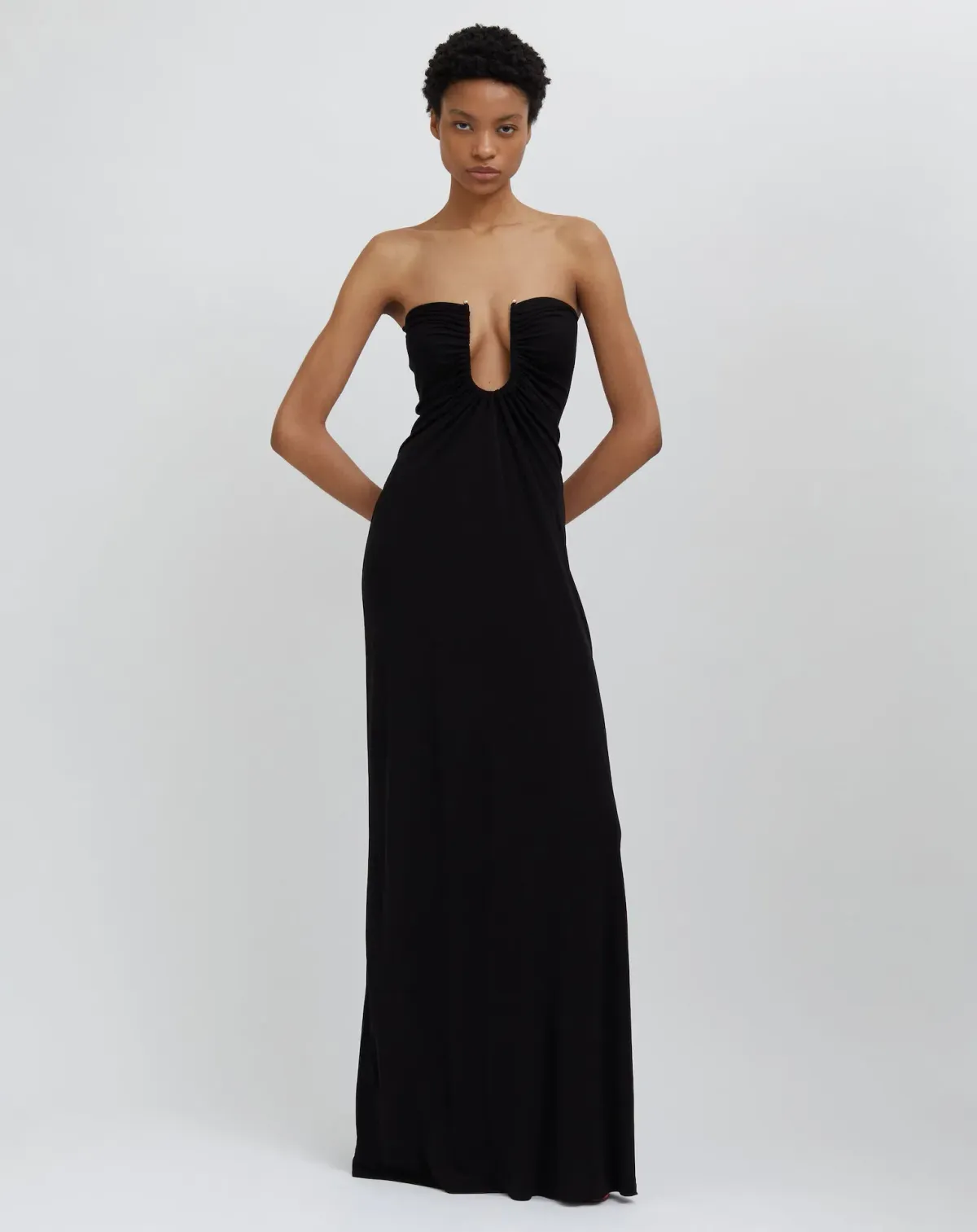 Christopher Esber Arced Palm Strapless Dress Black Size 8 - Image 1
