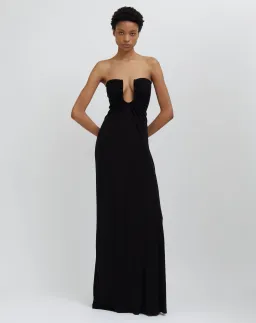 Christopher Esber Arced Palm Strapless Dress Black Size 8 for rent on The Volte - image 1