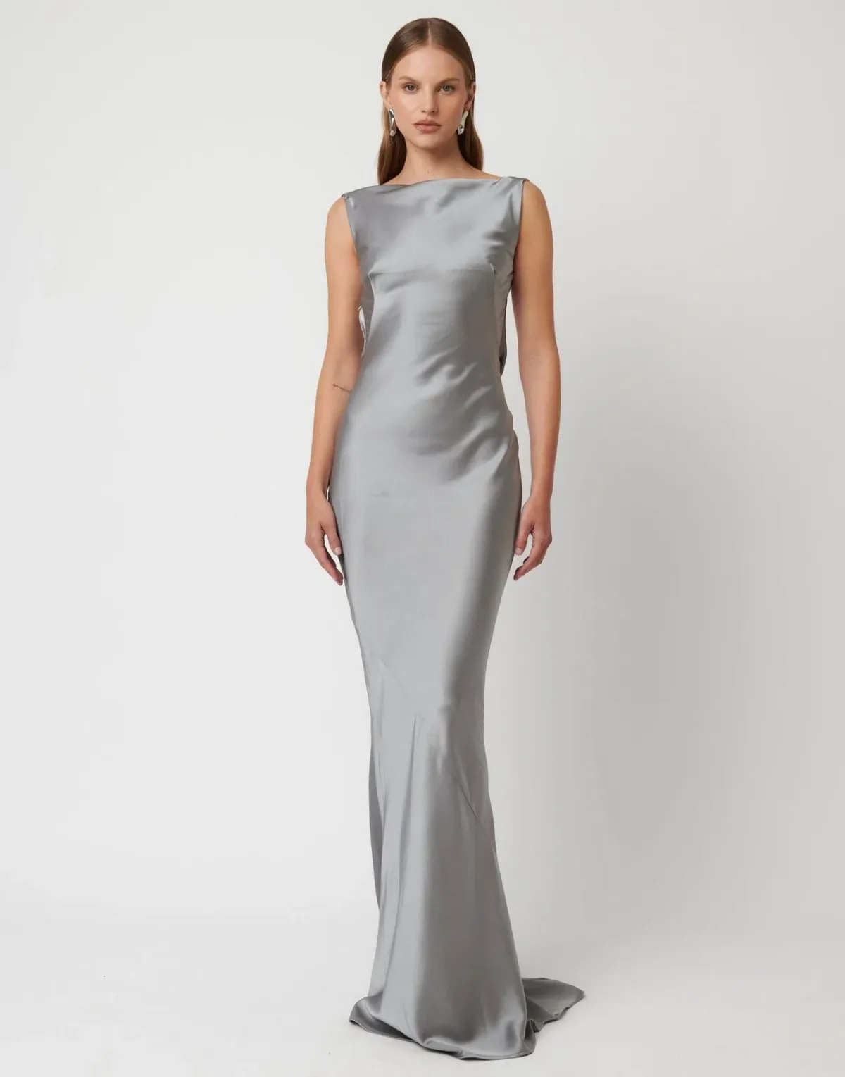Effie Kats Karolina Gown Platinum Size 10 - Image 1