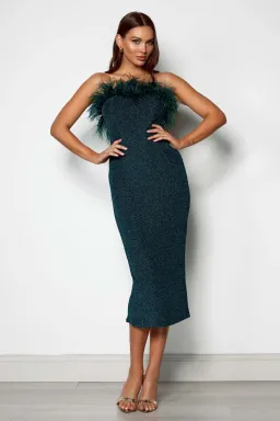 Elle Zeitoune Jain Midi Dress Emerald Green Size 8 for rent on The Volte - image 1