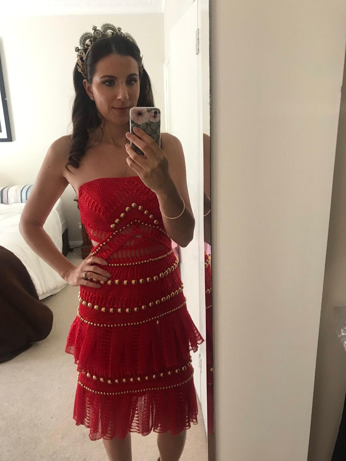 Thurley Heaven Dress red size 8 - Image 3