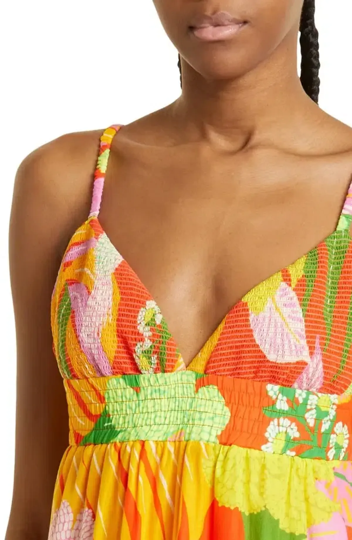 Farm Rio  Neon Floral Maxi Dress Multi Size 12 - Image 4