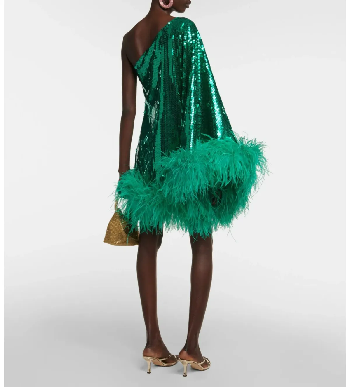 Taller Marmo Piccolo Disco Ubud Sequined Mini Dress Green Size 8 - Image 3