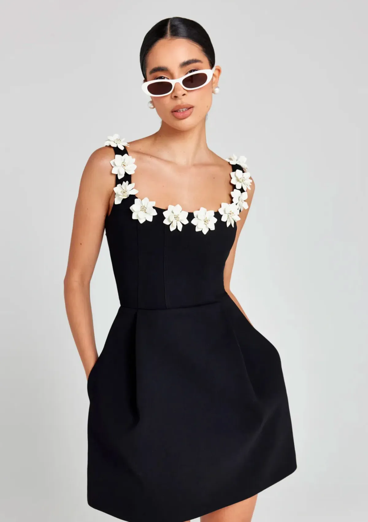 Nadine Merabi Cindy Monochrome Dress Size XS/Au 6 - Image 5