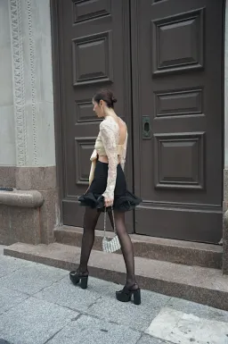 Zimmermann The Illustration Flounce Mini in Tea/Black Size 0P /Au 6  for rent on The Volte - image 2